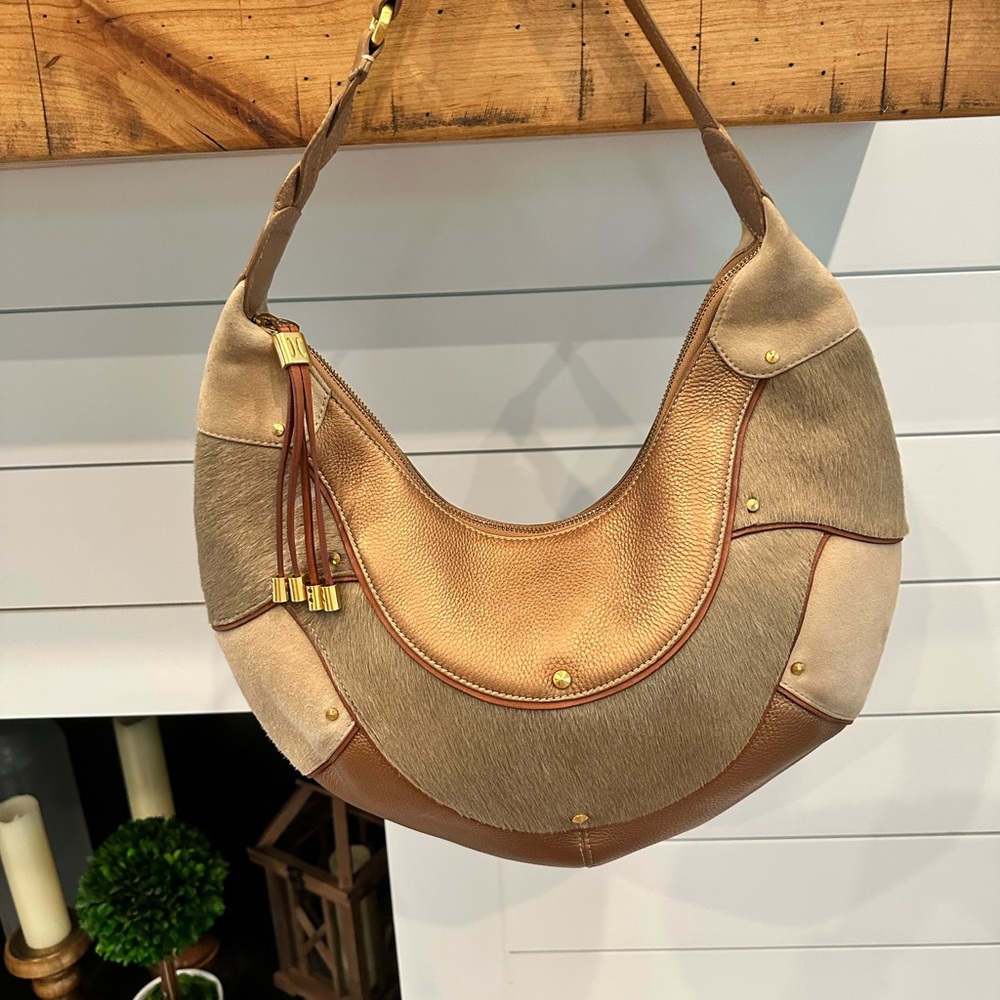 Cole Haan Tan and Brown Hobo Bag
